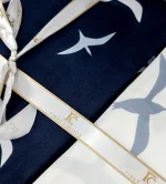 First Choice Liberta Navy Blue – 100% памук сатен – семеен спален комплект с 2 плика – 7 части - Image 3