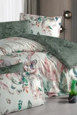La Romano Спално бельо „Reneta Green“ Premium Satin – 100% памук – 300 TC – 6 части – за спалня - Image 2