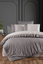 First Choice Спално бельо „Groovy Quicksilver“ Deluxe сатен – 100% памук – 210 TC – 6 части – за спалня с един плик