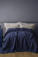 First Choice Lude Crown Blue – памучен пике комплект за спалня, 4 части