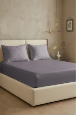 First Choice Quicksilver – 100% памук сатен, 200 TC (80 нишки) – комплект чаршаф с ластик и 2 калъфки – 3 части