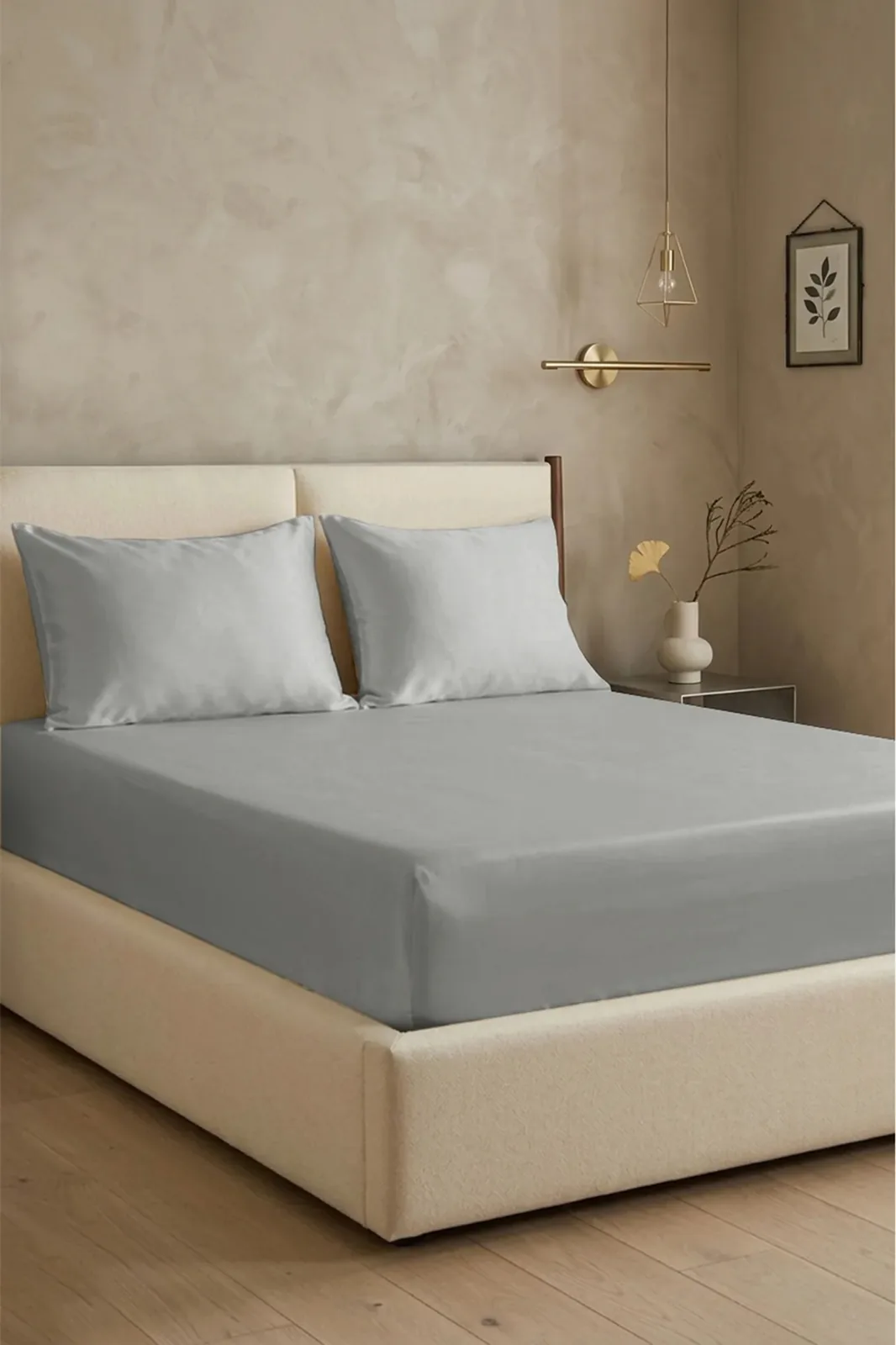 prod_73a552a4-4054-4fbb-9708-39aa1cd4d5b6 First Choice Grey – 100% памук сатен, 200 TC (80 нишки) – комплект чаршаф с ластик и 2 калъфки – 3 части - Image 1