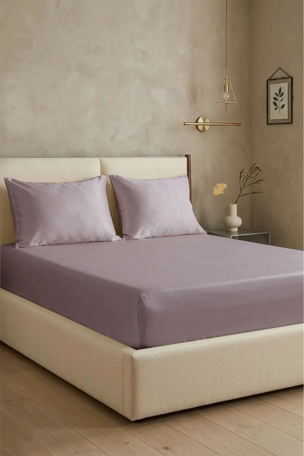 prod_b163c0c6-b409-4b61-8f02-2b541493edd6 First Choice Lilac – 100% памук сатен, 200 TC (80 нишки) – комплект чаршаф с ластик и 2 калъфки – 3 части - Image 1