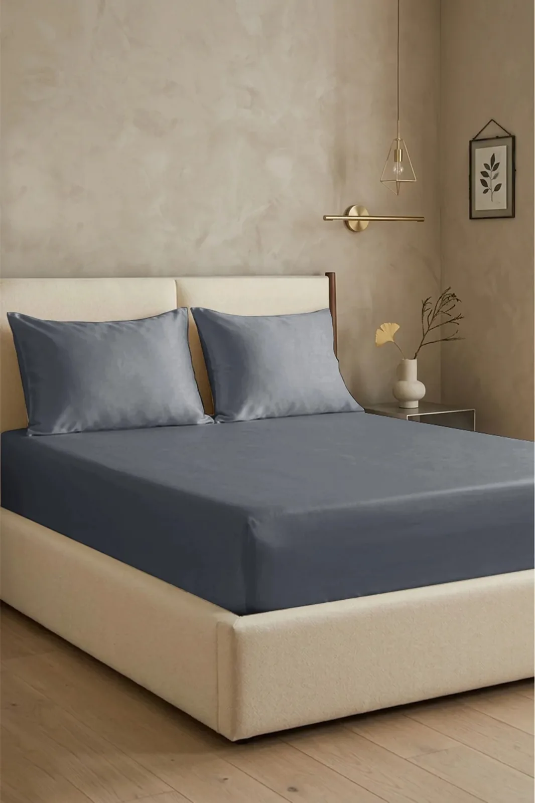 prod_d43416c3-1e80-4cad-80e8-685304f6d457 First Choice Dark Grey – 100% памук сатен, 200 TC (80 нишки) – комплект чаршаф с ластик и 2 калъфки – 3 части - Image 1