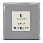 First Choice Grey – 100% памук сатен, 200 TC (80 нишки) – комплект чаршаф с ластик и 2 калъфки – 3 части - Image 2