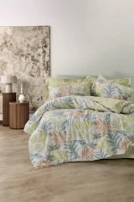 Cotton Box Спално бельо „Canopy Green“ – 100% памук сатен – 6 части - За спалня