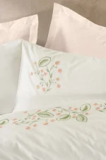Cotton Box Спално бельо „Fleurine Salmon“ – 100% памук сатен – 6 части - За спалня - Image 2