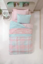 Cotton Box Единично спално бельо Junior „Liora Pembe“ Ranforce – 100% памук - 3 части