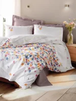 Cotton Box Двойно спално бельо „Flurry Lila“ Ranforce – 100% памук - 4 части
