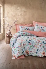 Cotton Box Единично спално бельо „Bluebell Somon“ Ranforce – 100% памук – 3 части - за единично легло