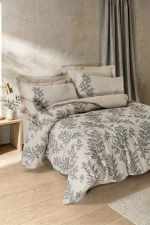 Cotton Box Двойно спално бельо Dual „Saga Bej“ Ranforce – 100% памук - 4 чати