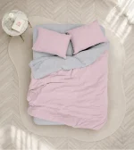 Cotton Box Двойно спално бельо „Plain Pembe-Gri“ Ranforce – 100% памук - 4 части