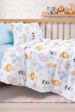Cotton Box Бебешко спално бельо „Cubby Mint“ Ranforce – 100% памук – 4 части