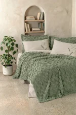 Cotton Box Двоен спален комплект с покривало „Summit Bej“ Limi – 100% памук Ranforce - 7 части