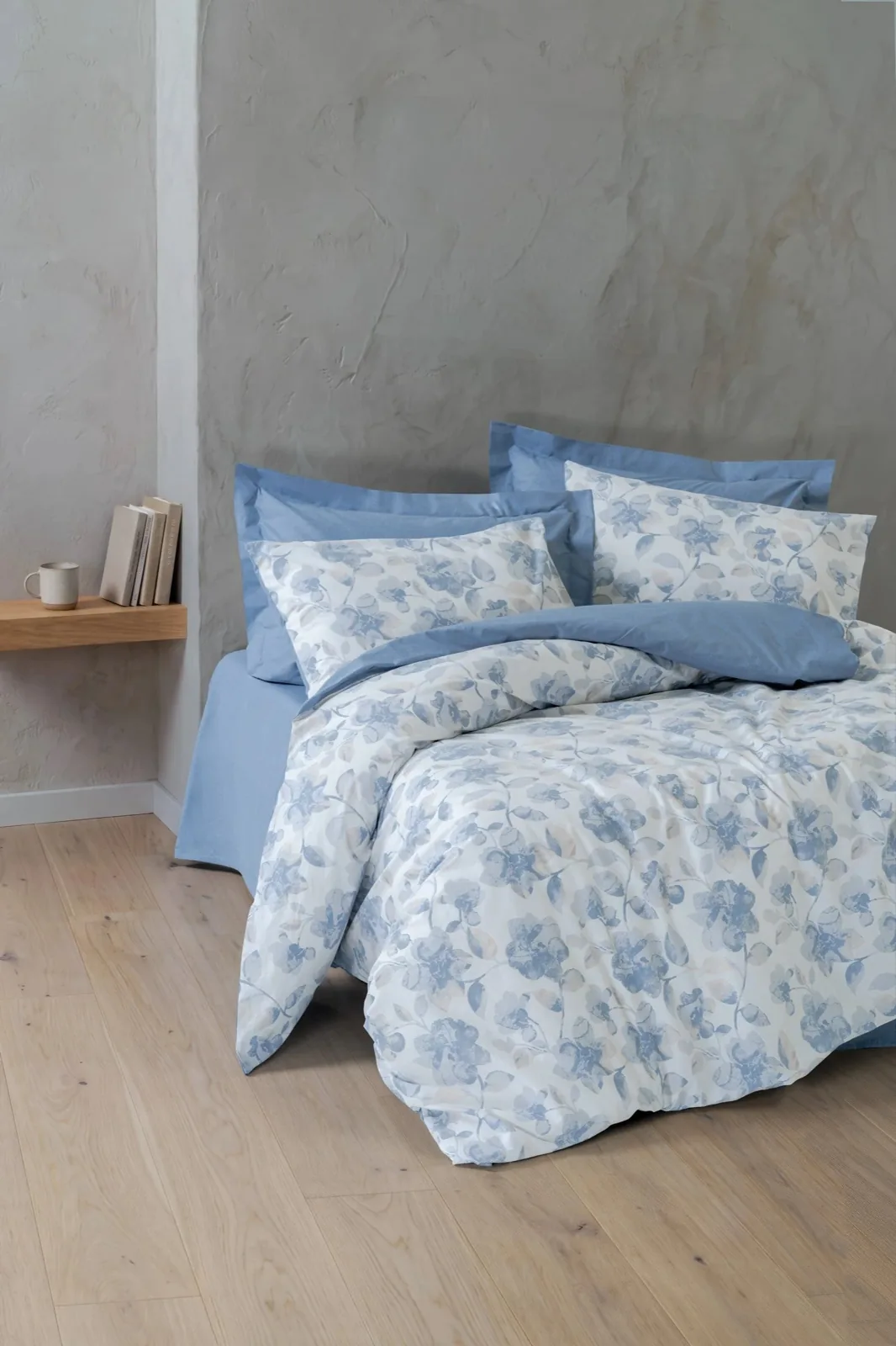 prod_e5edff3c-c0b8-4548-b604-71ce422ca0d2 Cotton Box Двойно спално бельо Dual „Celeste İndigo“ Ranforce – 100% памук - 4 части - Image 1